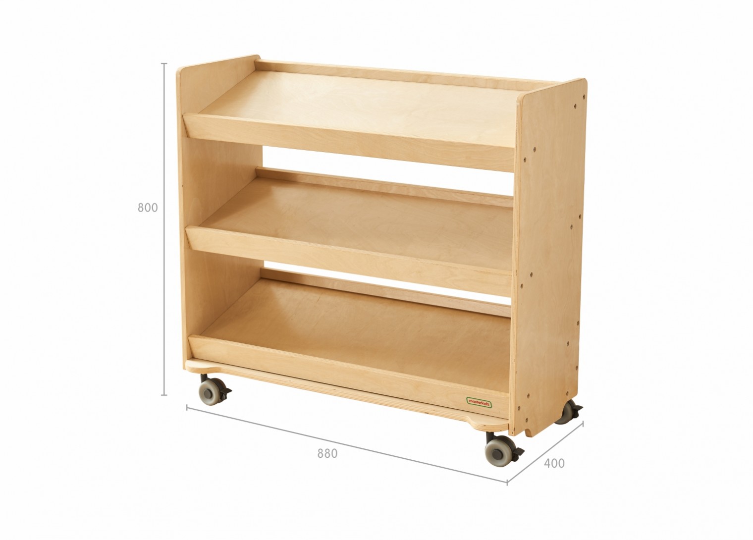800H x 880L Mobile Inclined Shelving Unit (Trays Not Included)
